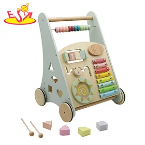 Hot Selling Educational Activity Sensory Wooden Push Walker For Baby W08J001G-2